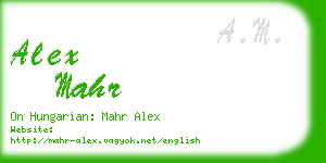 alex mahr business card